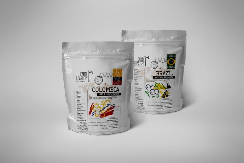 Earth Roastery - Этикетки для упаковки кофе