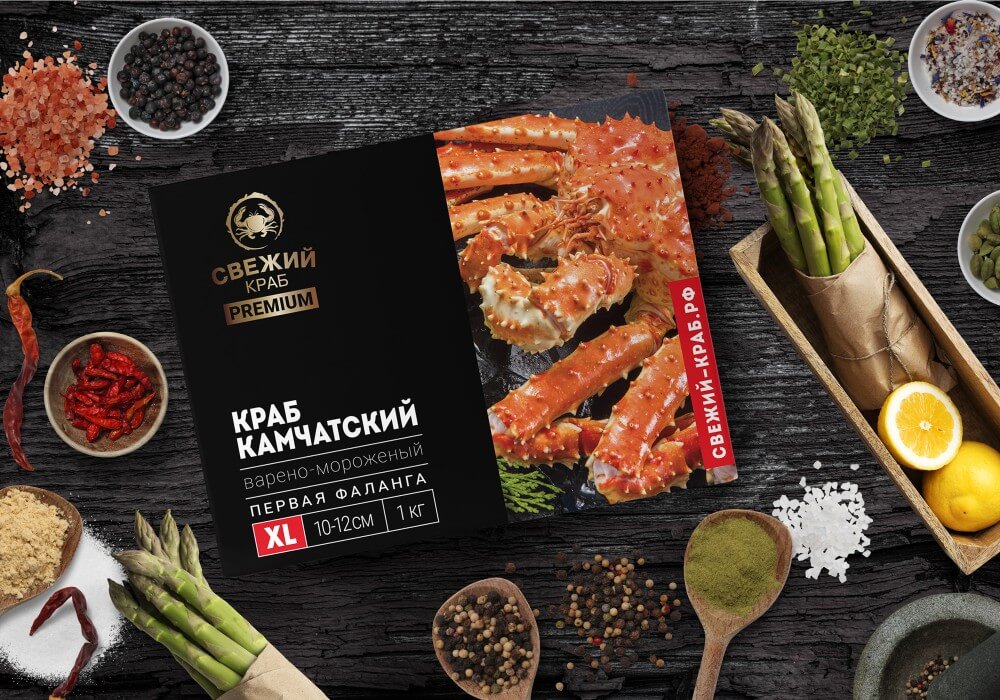 Свежий Краб - Упаковка премиум-линейки крабового мяса