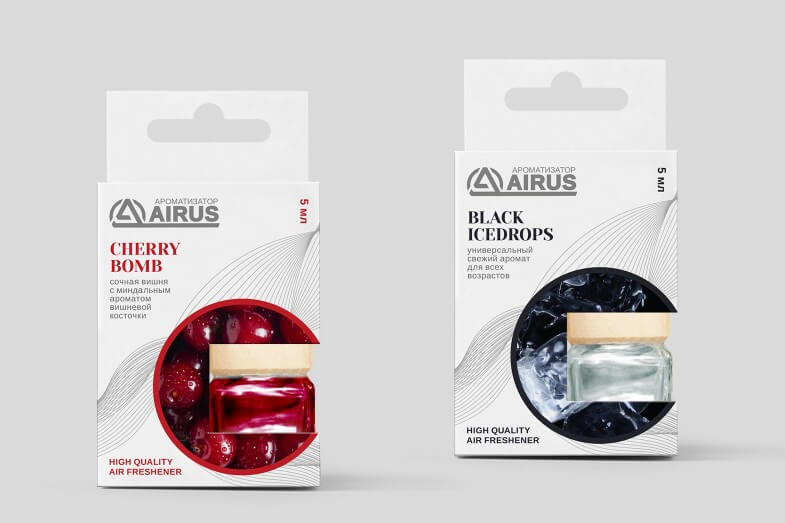 AIRUS - Упаковка и логотип для ароматизаторов воздуха