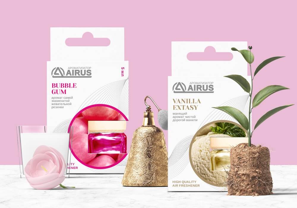 AIRUS - Упаковка и логотип для ароматизаторов воздуха
