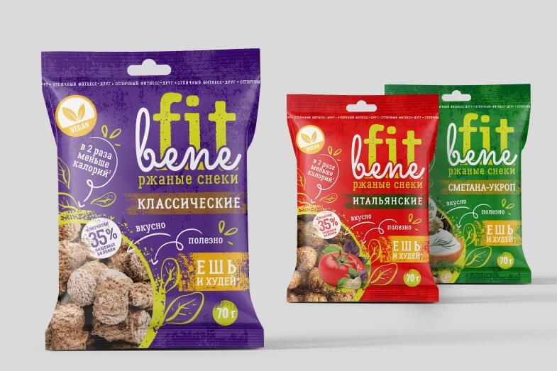 BeneFit - Редизайн упаковки и логотипа ржаных снеков